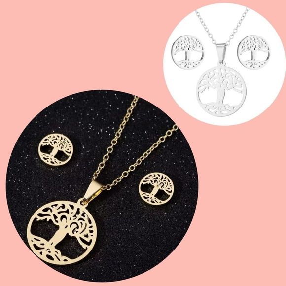 Jewelry - Jewelry Stainless Steel Tree of Life Choker N